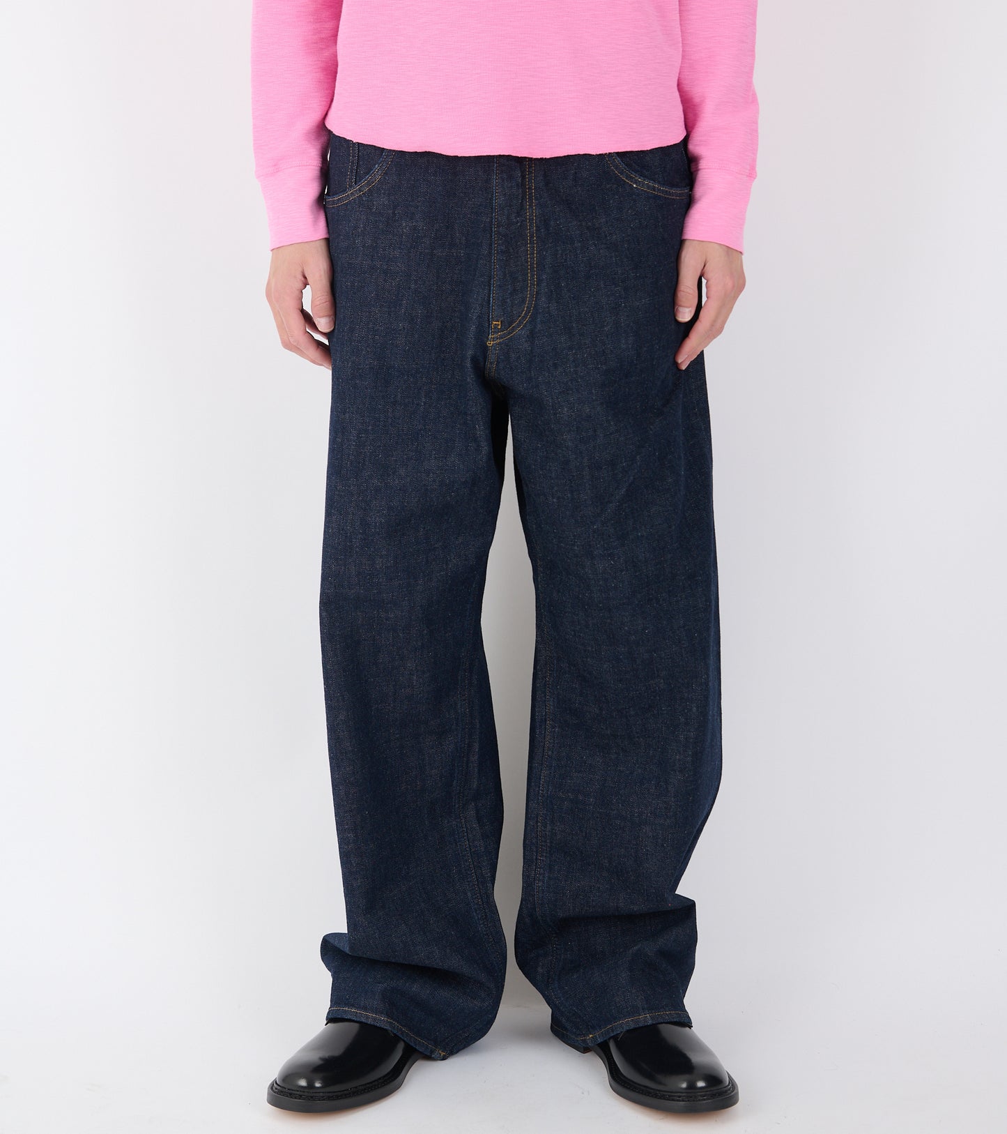 Super Wide Jeans Simple Rinse Blue