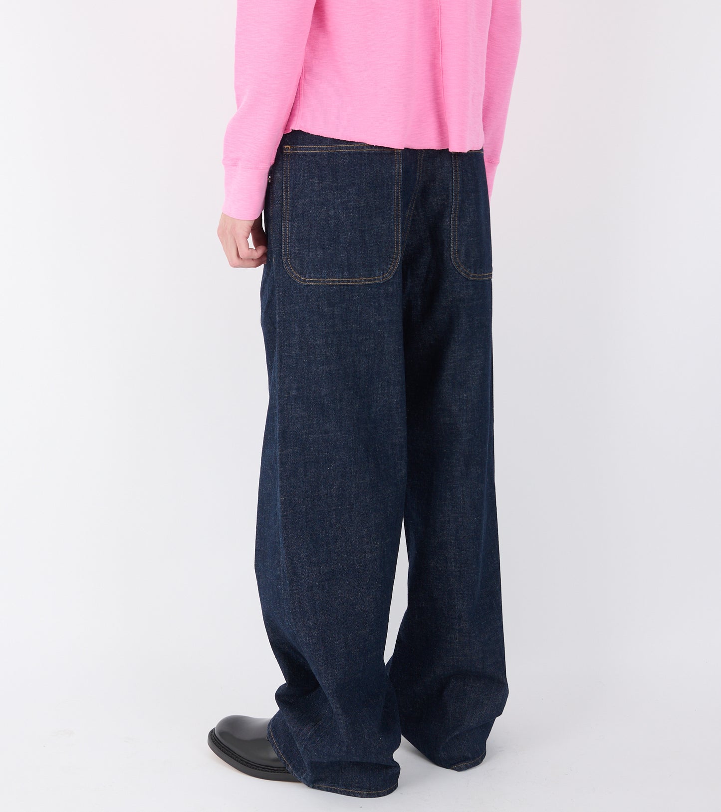 Super Wide Jeans Simple Rinse Blue
