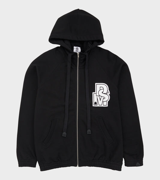 Zipped Hoodie Black