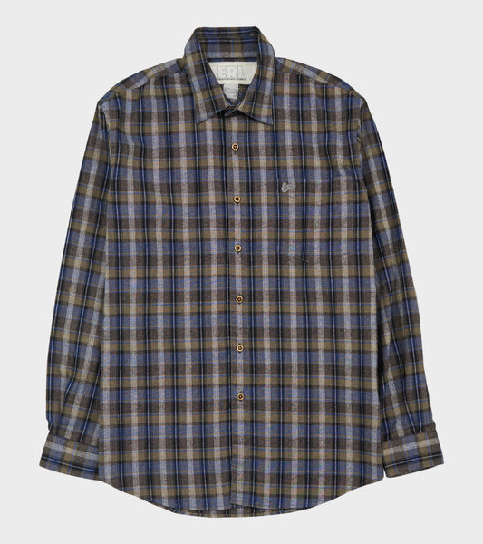 Grey Check Shirt Woven Brown
