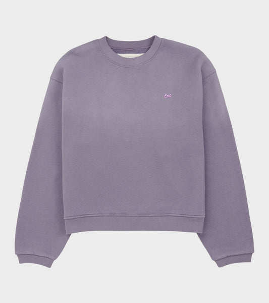 Script Crewneck Sweatshirt Purple