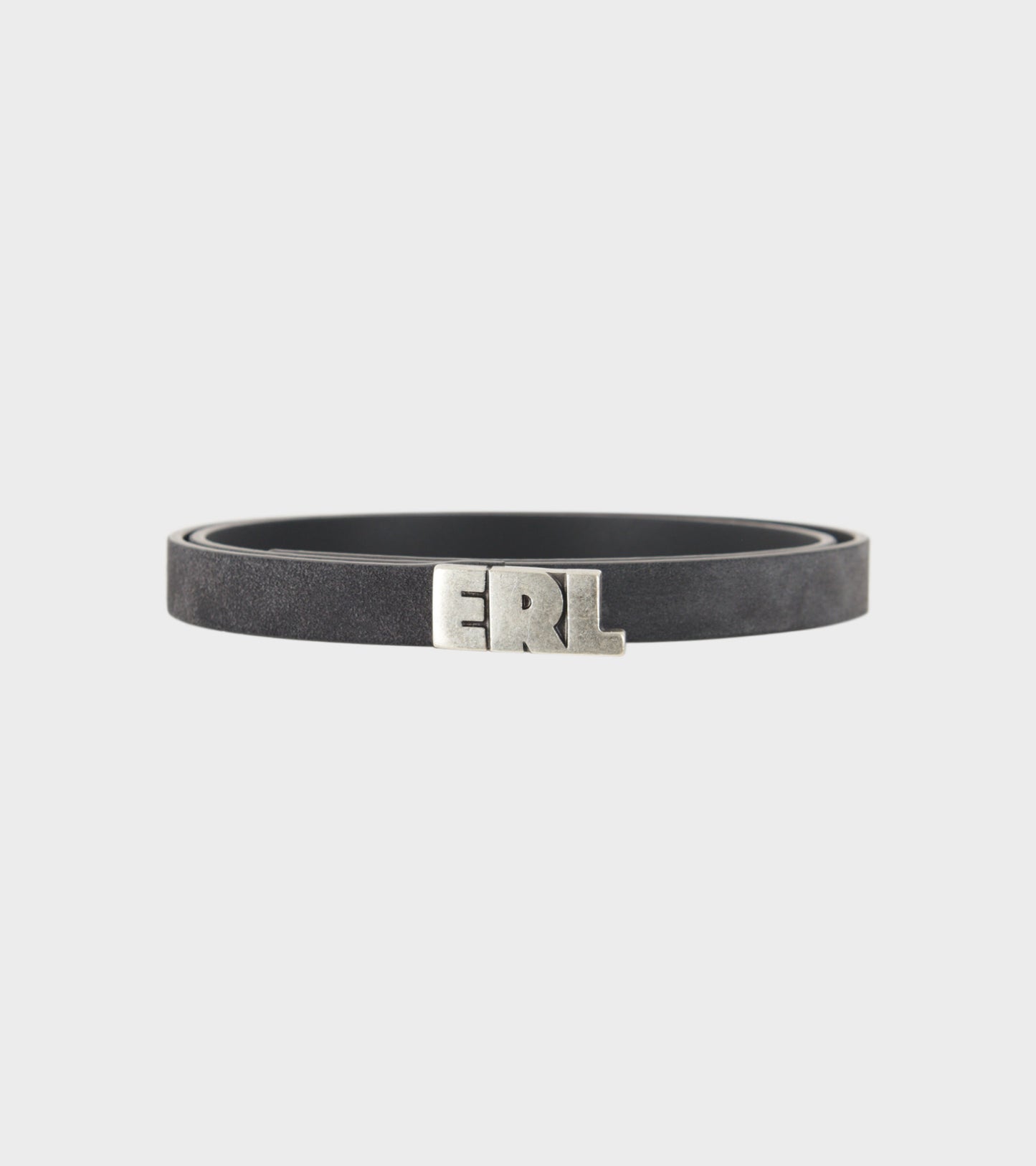 Suede Skinny Leather Belt Charcoal