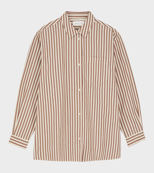 Edgar Shirt Brown/Ecru Stripe