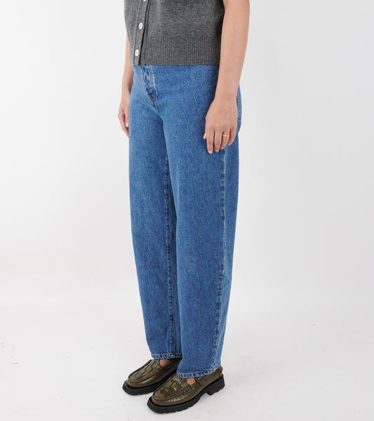 Hemp Cotton Barrel Jeans Washed Blue