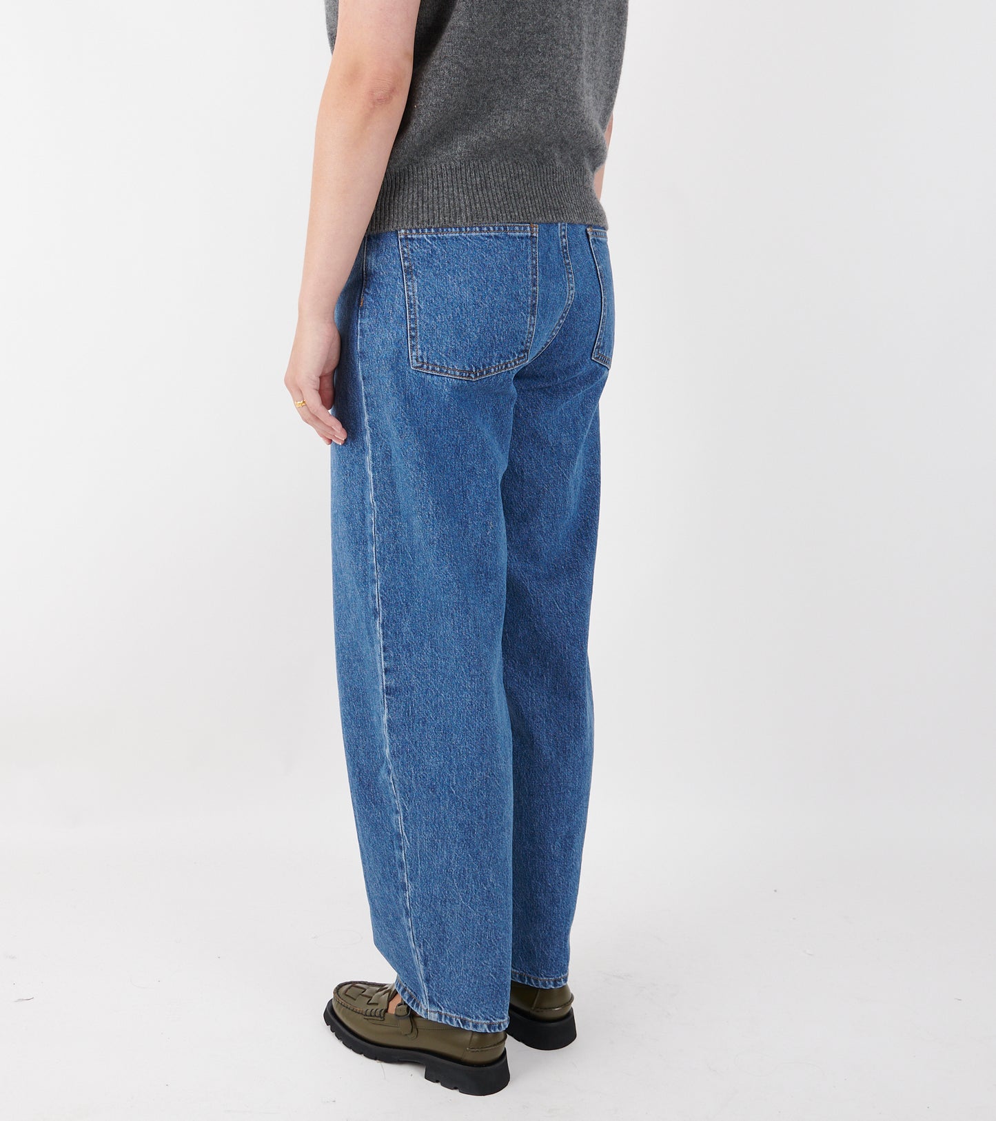 Hemp Cotton Barrel Jeans Washed Blue
