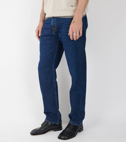 Relaxed Taper Denim Jeans Indigo Blue