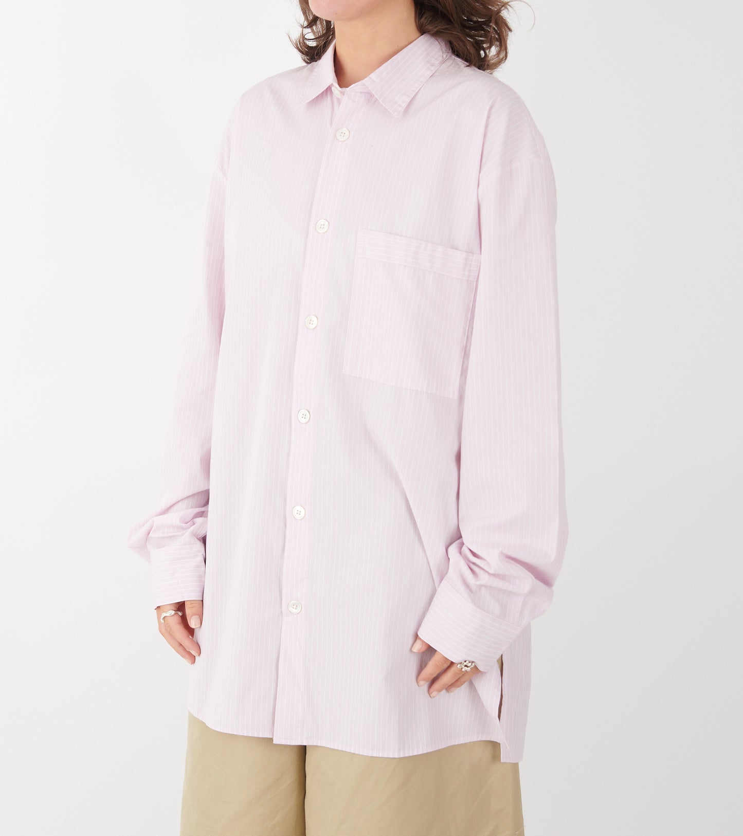 Pyjamas Relaxed Long Shirt Rosa Stripes