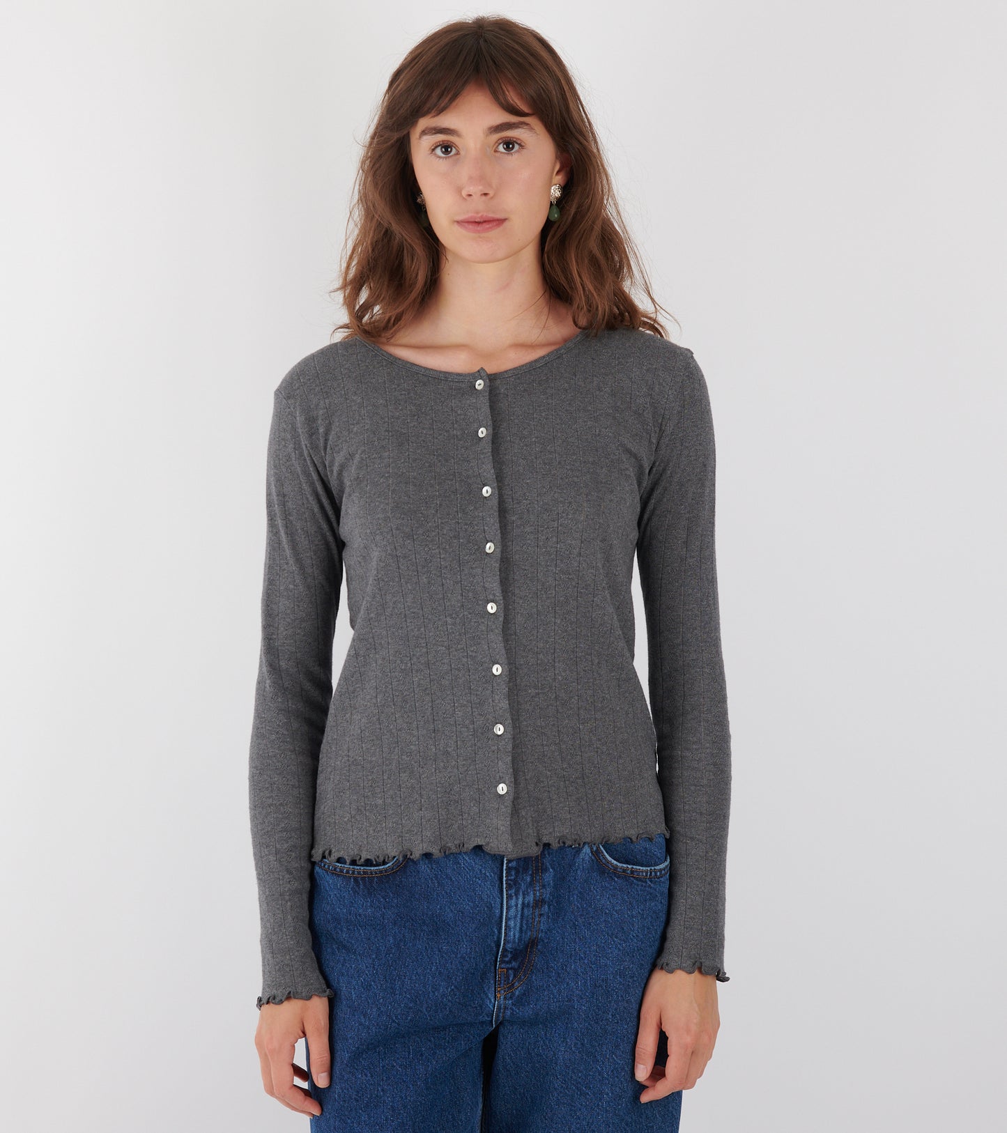 Edie Cardigan Dark Grey Melange