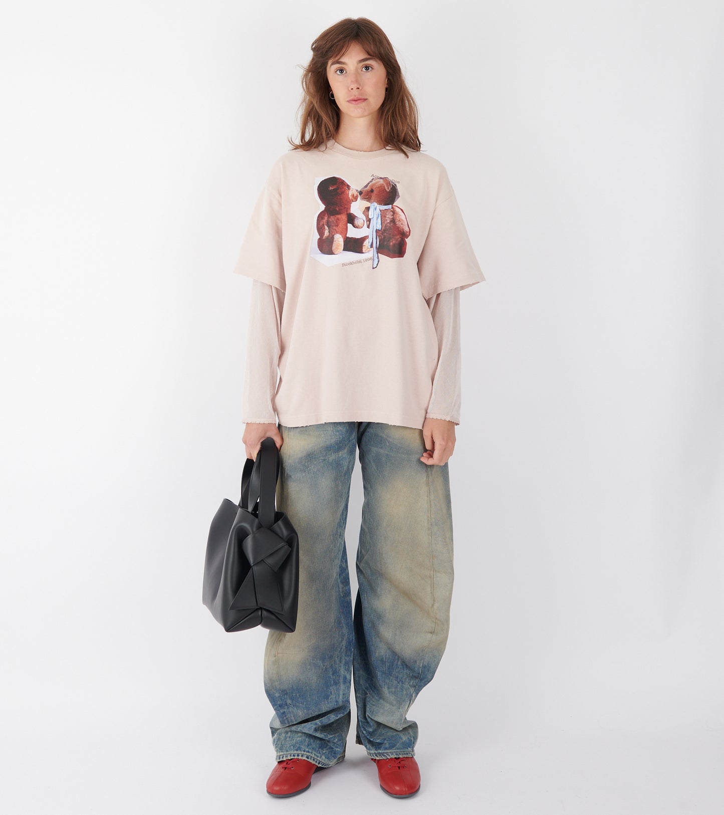Layered Print T-shirt Violet Pink