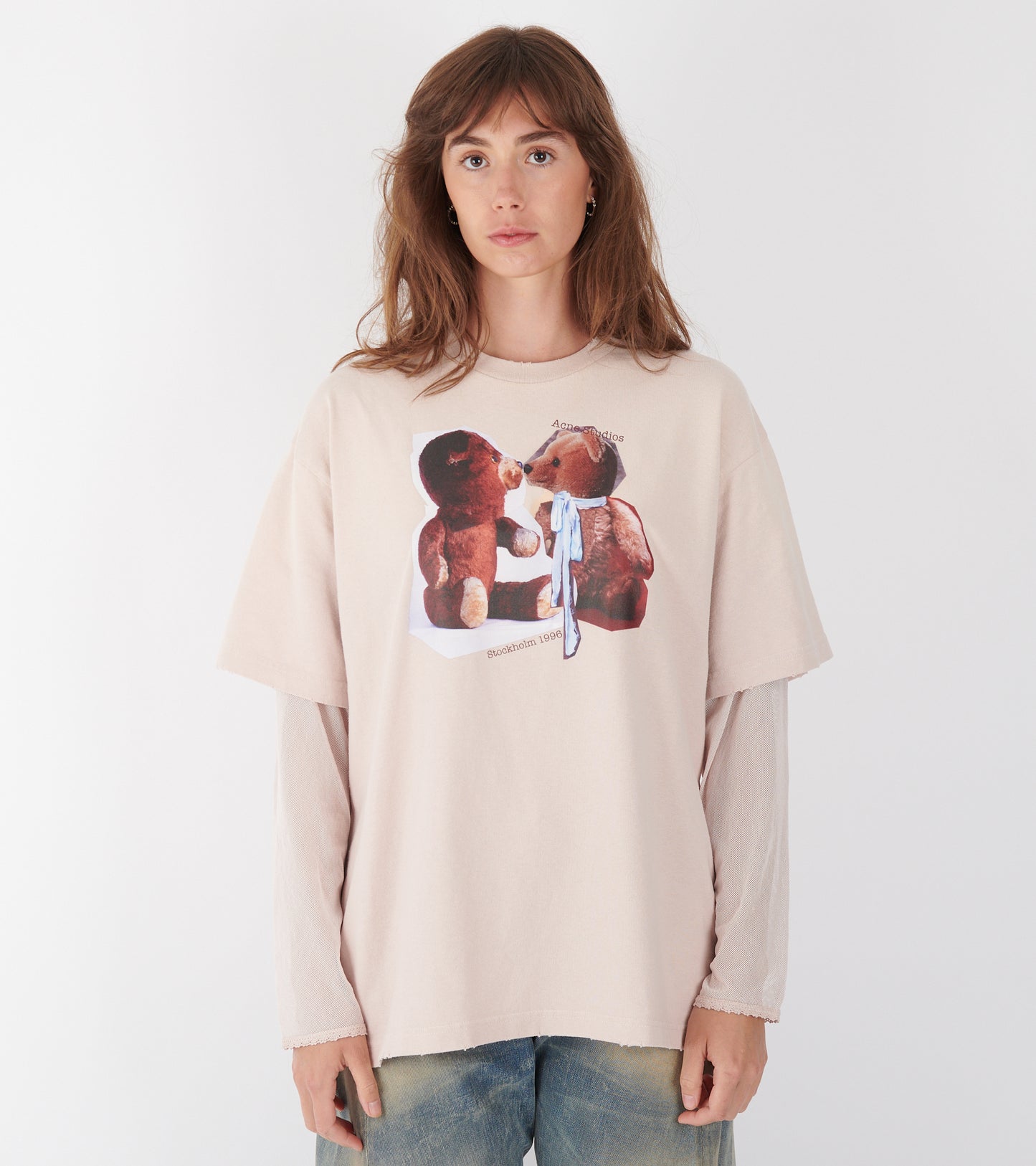 Layered Print T-shirt Violet Pink
