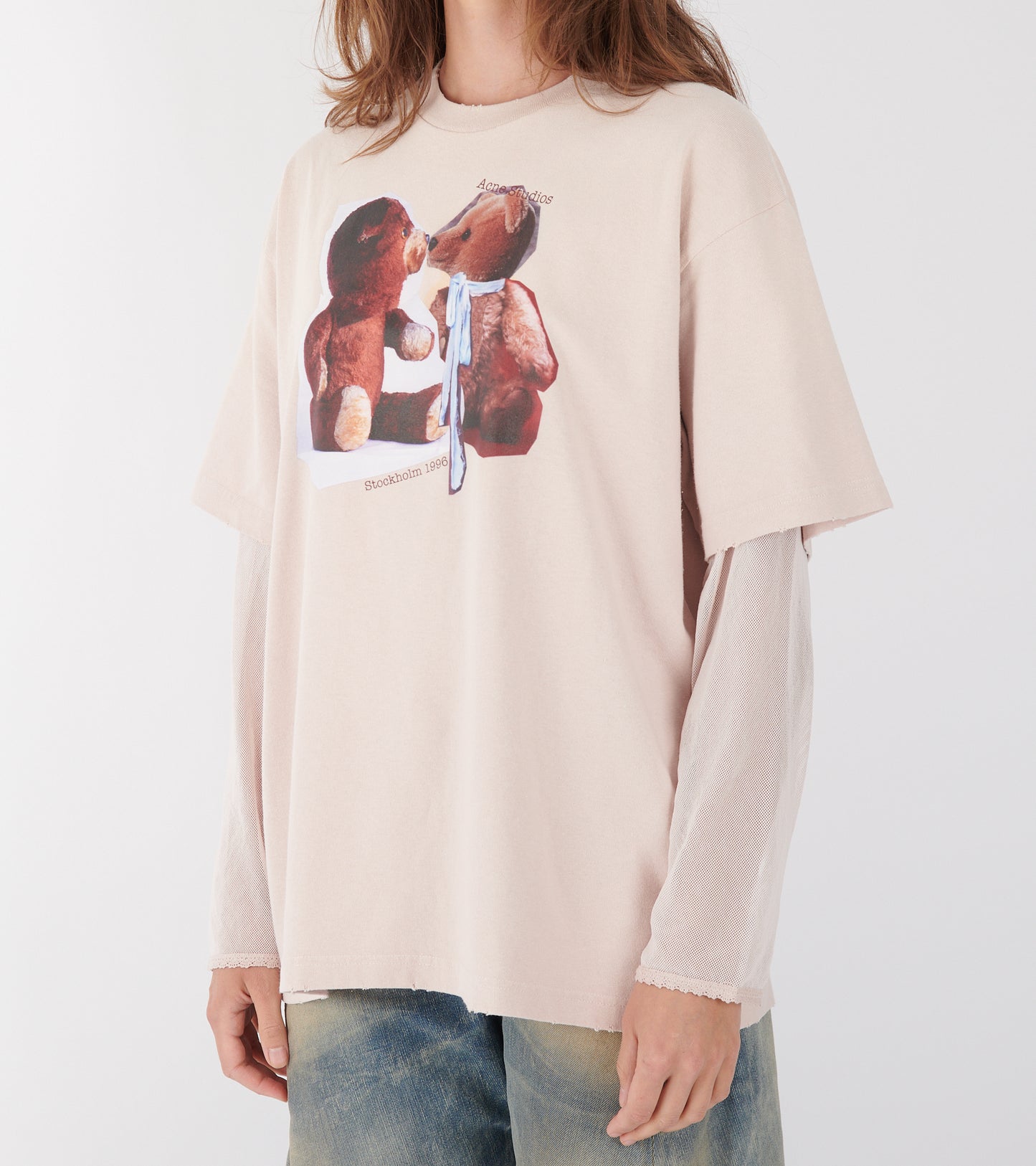 Layered Print T-shirt Violet Pink