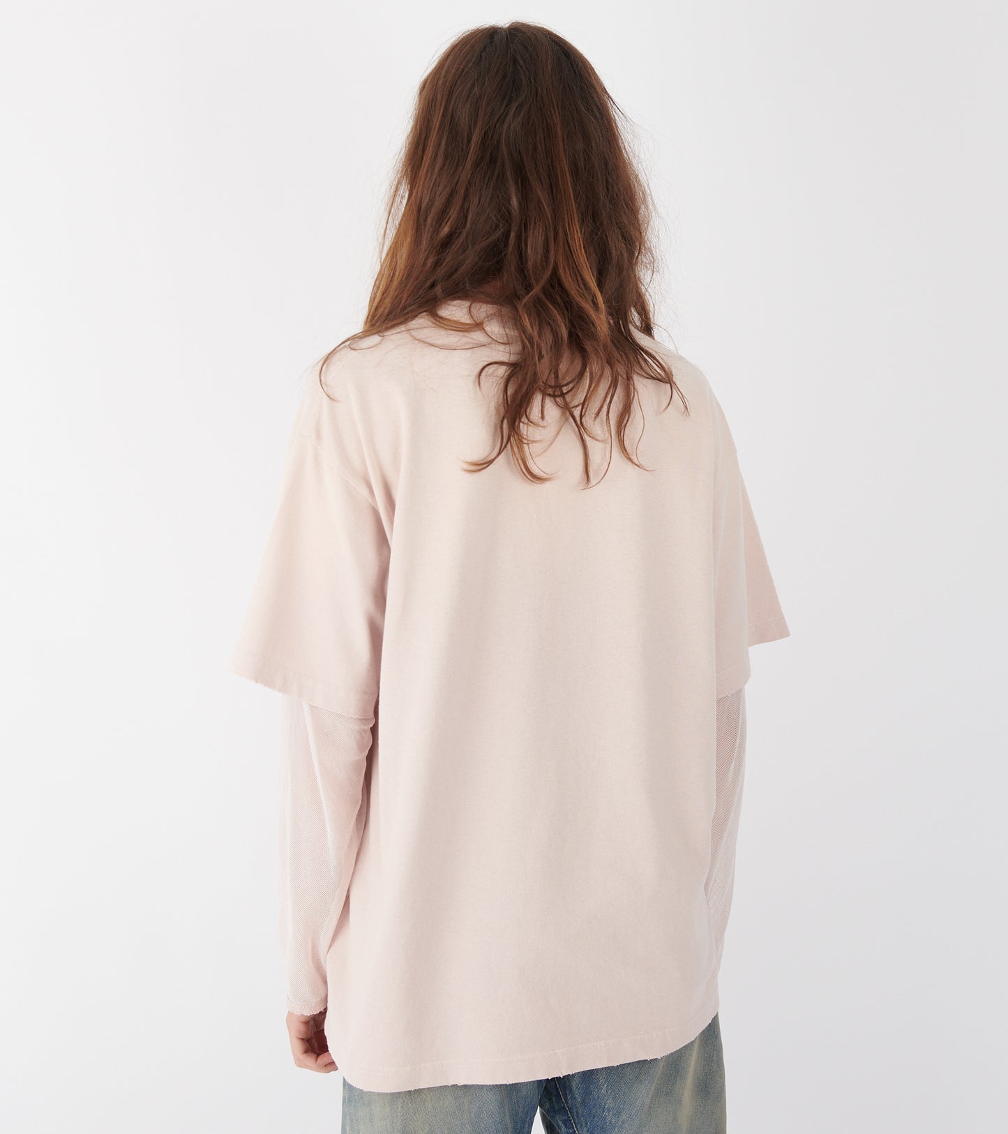 Layered Print T-shirt Violet Pink