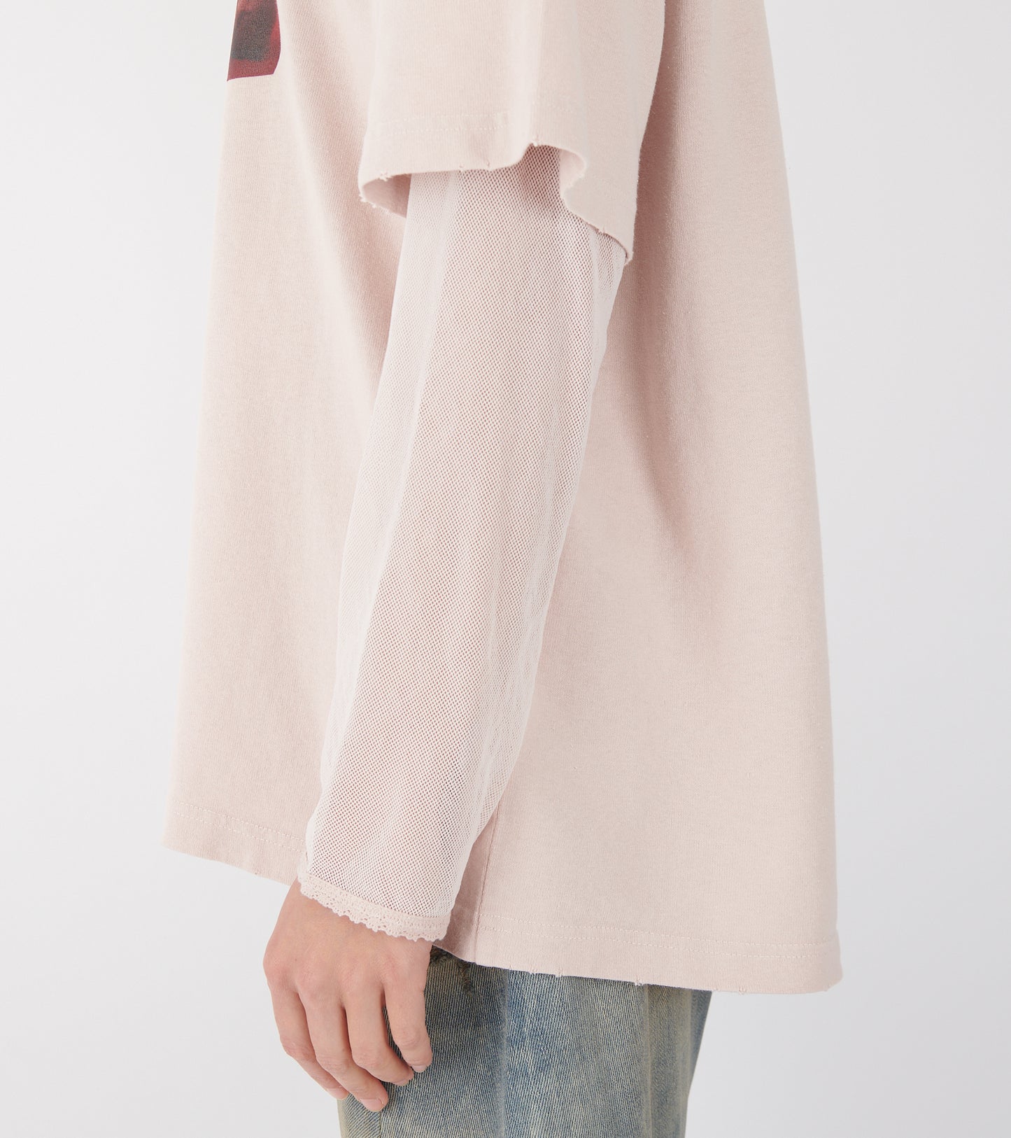 Layered Print T-shirt Violet Pink
