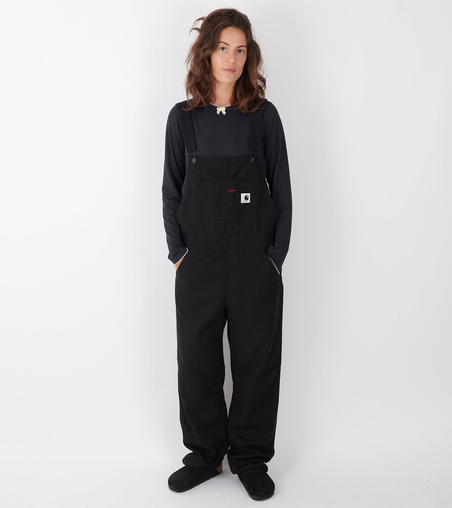 W Bib Overall Straight Black Rinsed