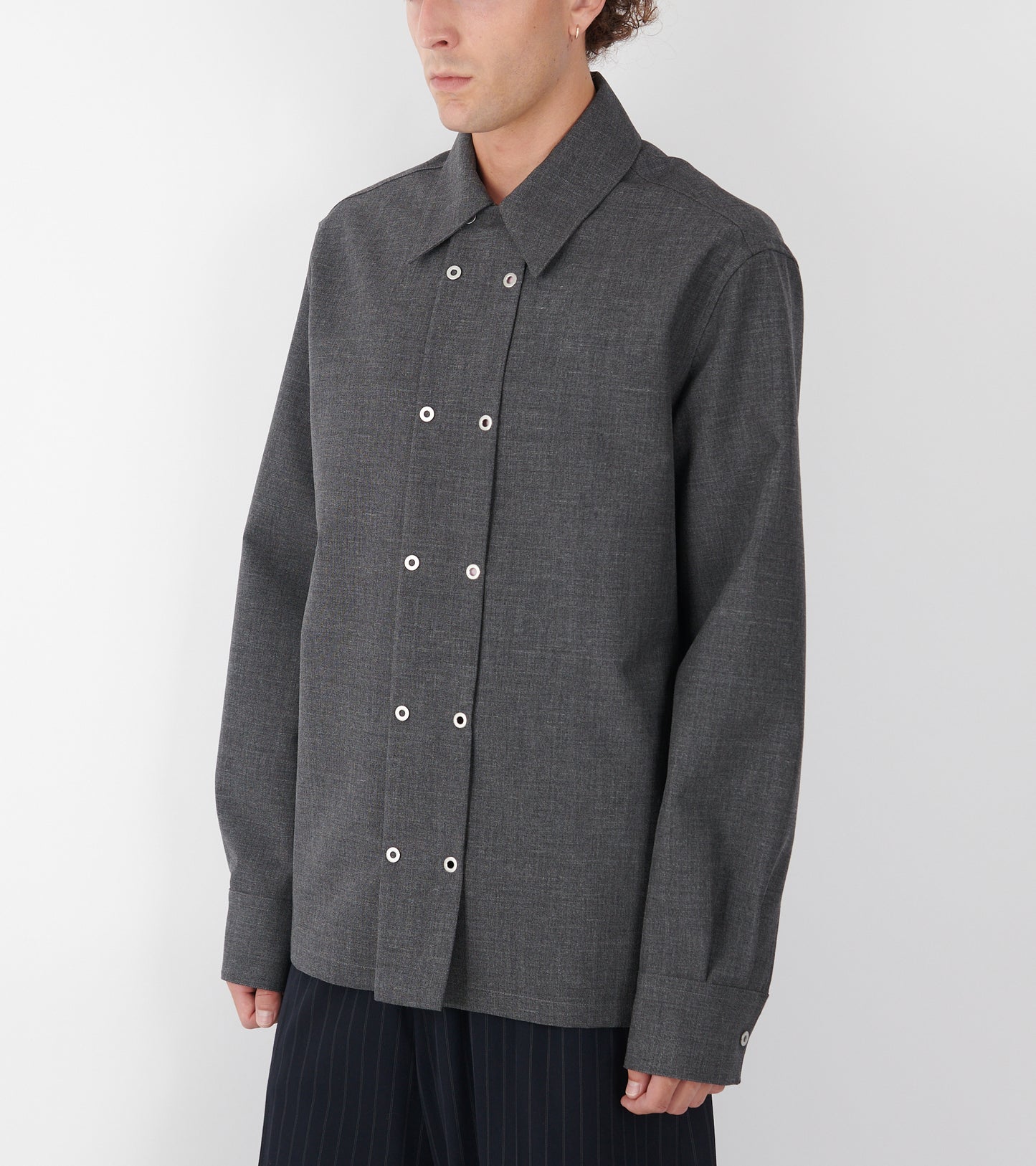 Melanged Wool Shirt Fog