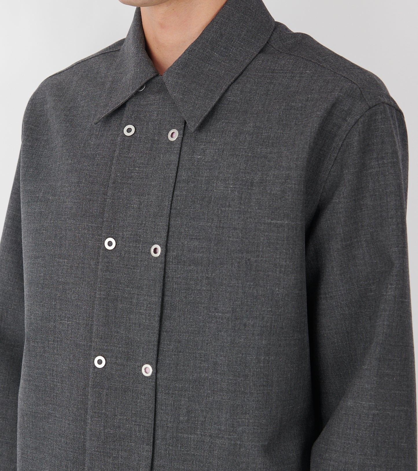 Melanged Wool Shirt Fog