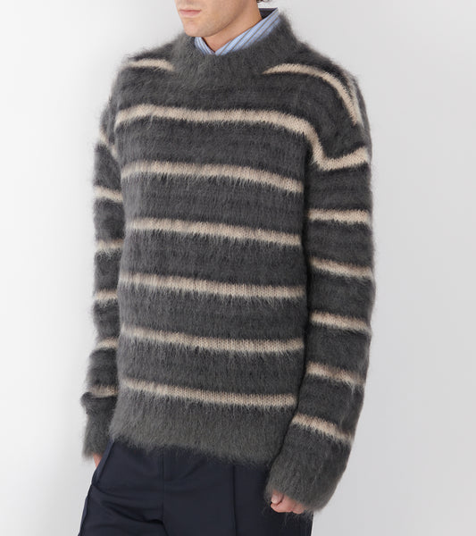 Striped Mohair Jumper Dark Grey