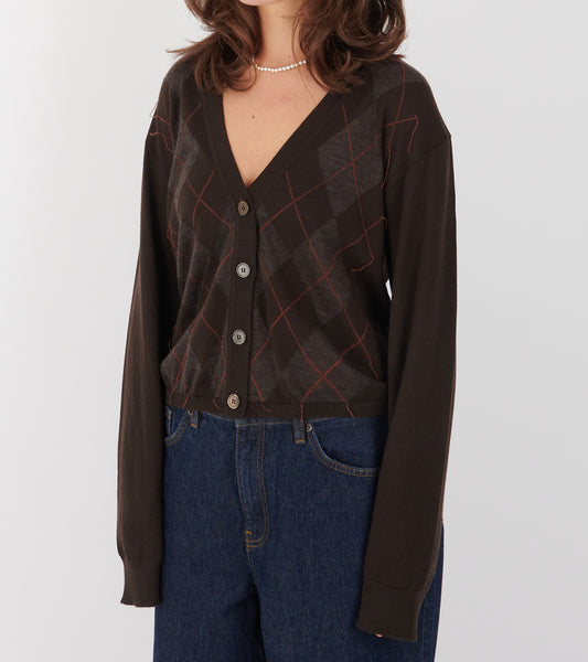 Ivy Cardigan Pub Argyle Fine Wool