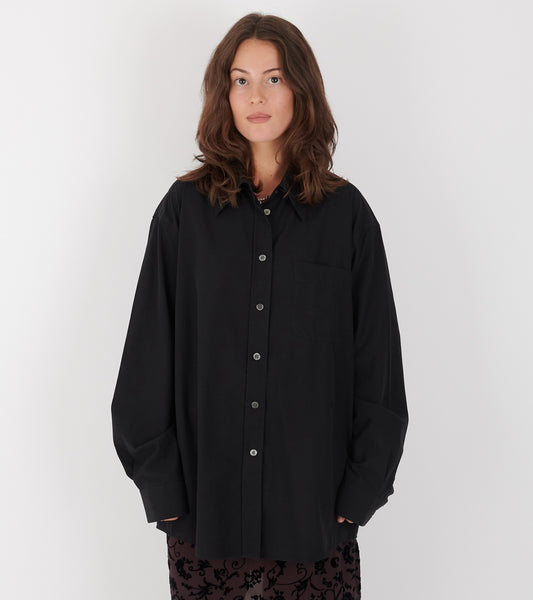 Precious Shirt Black Casual Liquid Poplin