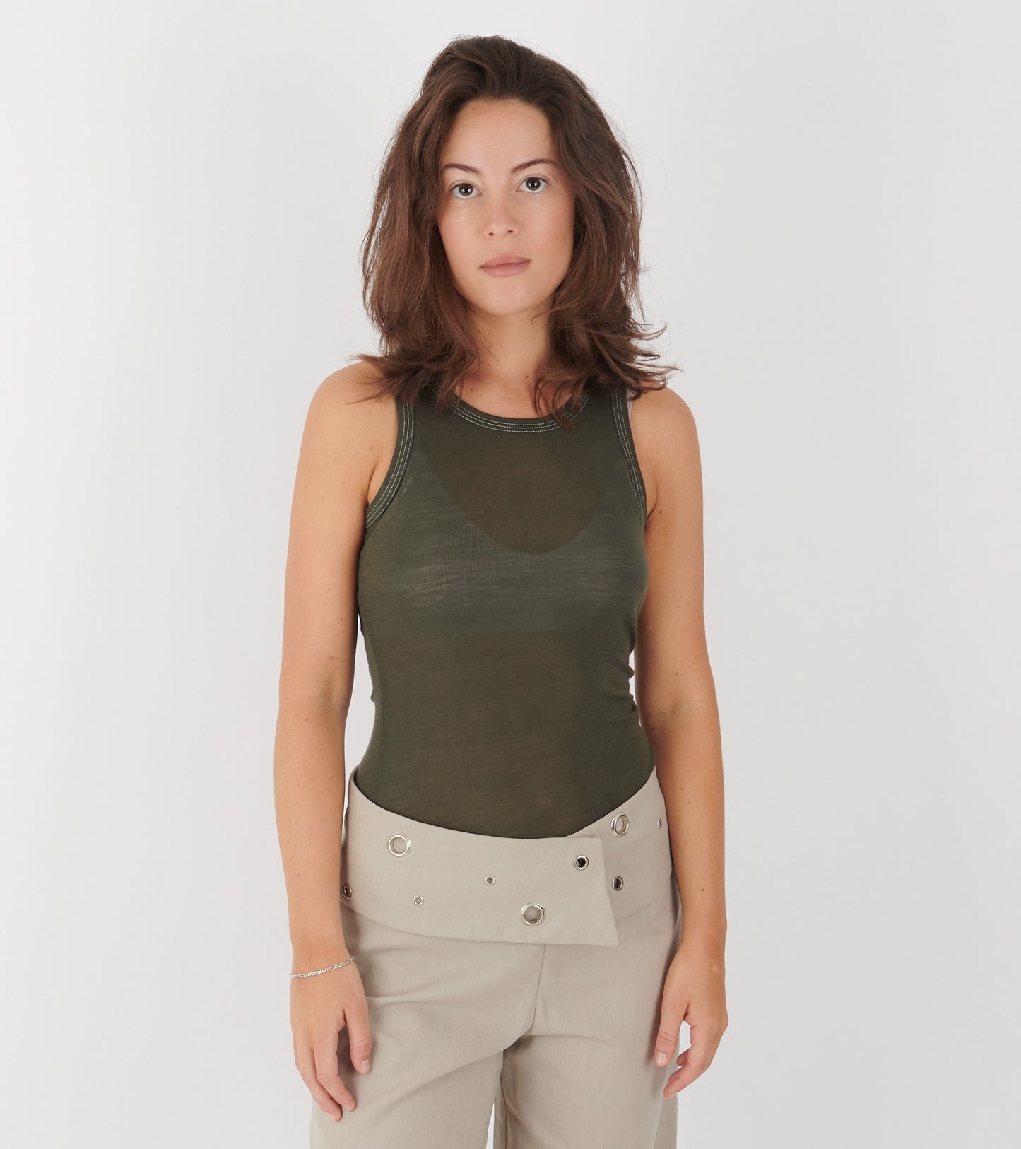 Milo Top Grey/Green Melange