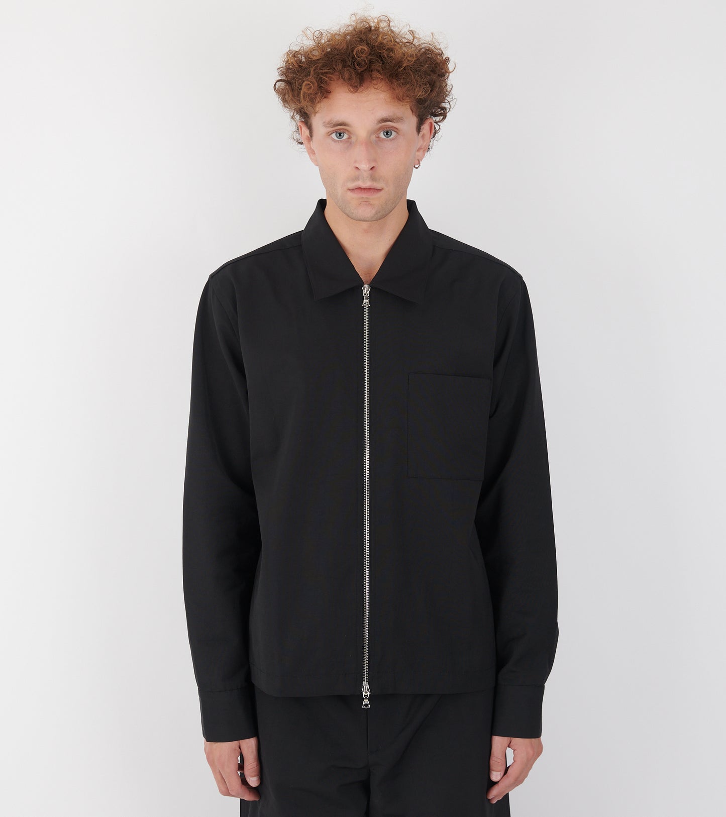 Shrunk Zip Shirt Black