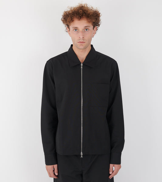 Shrunk Zip Shirt Black