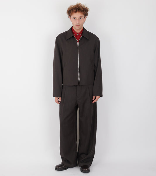 Mini Jacket Havana Brown Chain Wool