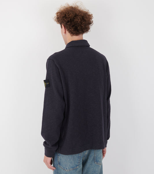 Cotton Sweat Polo Navy Melange