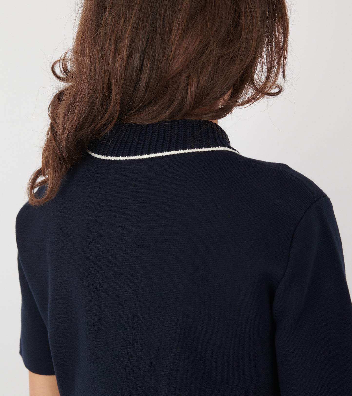 S/S Cotton Knit Polo Navy Blue