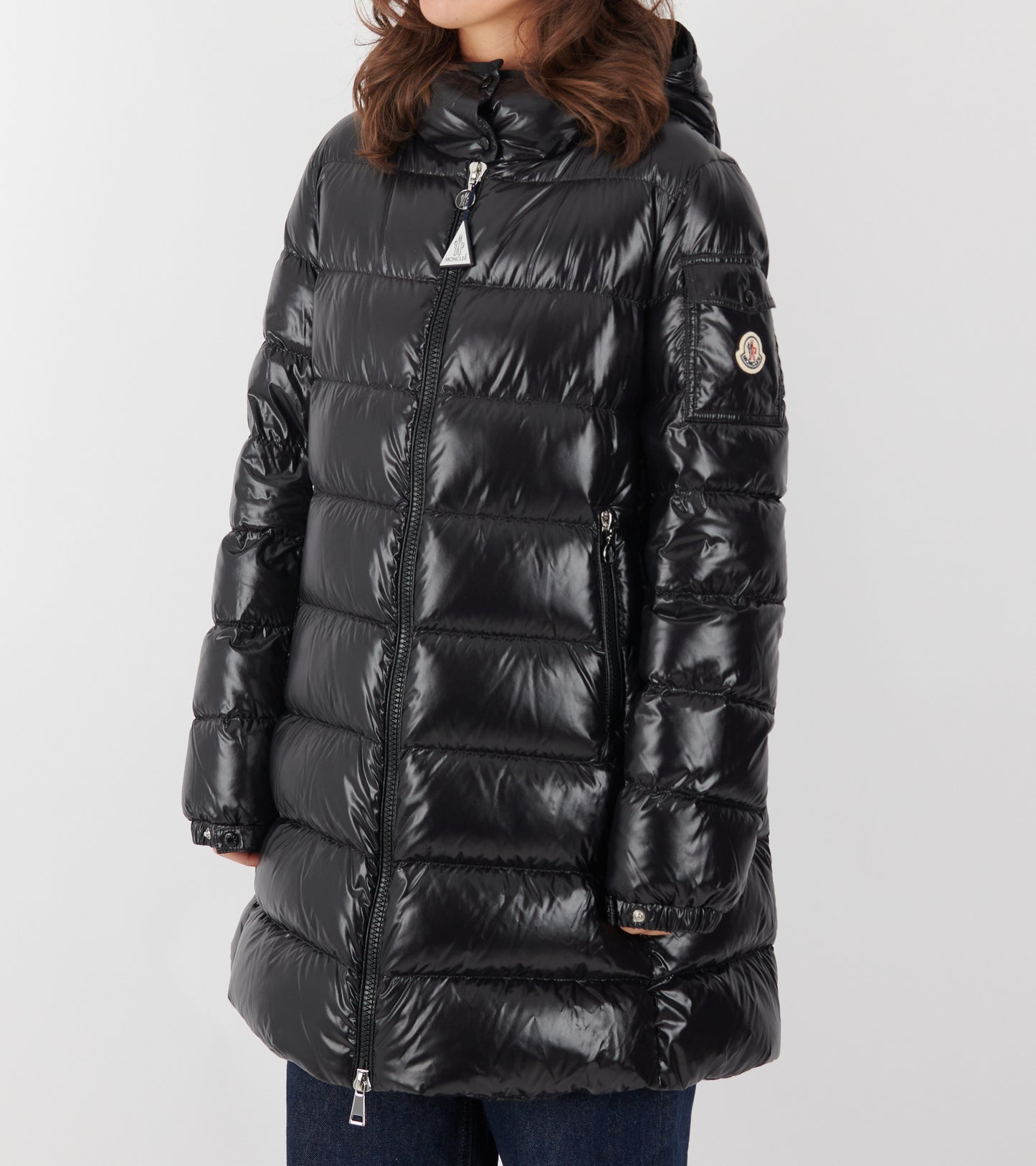 Courcelles Hooded Mid-Length Down Jacket Black