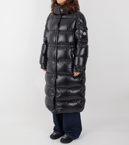 Cavettaz Hooded Long Down Jacket Black