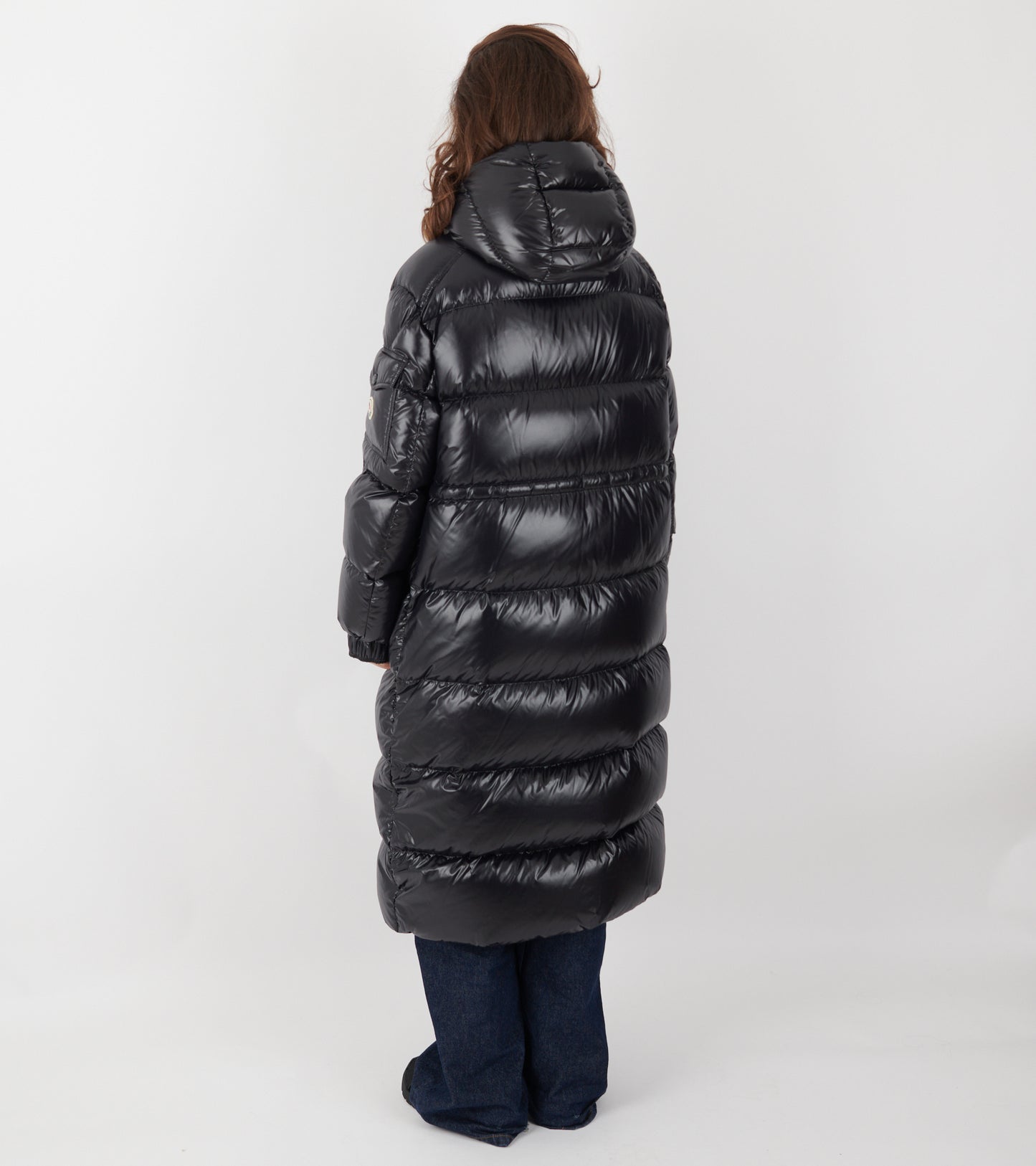 Cavettaz Hooded Long Down Jacket Black