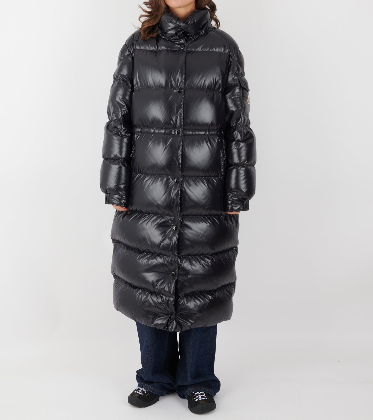Cavettaz Hooded Long Down Jacket Black
