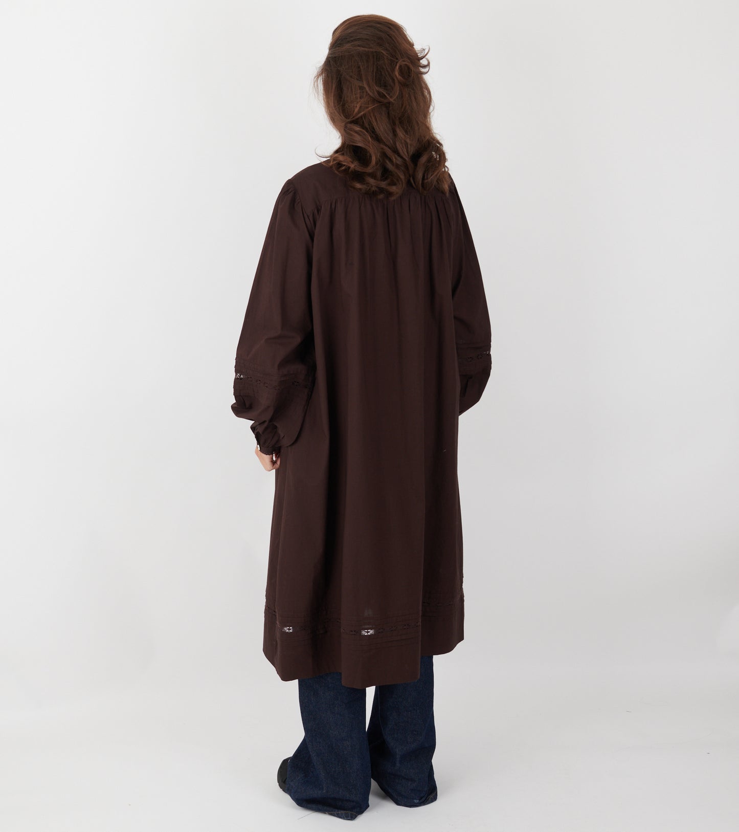 Leaf Shirtdress Dark Brown
