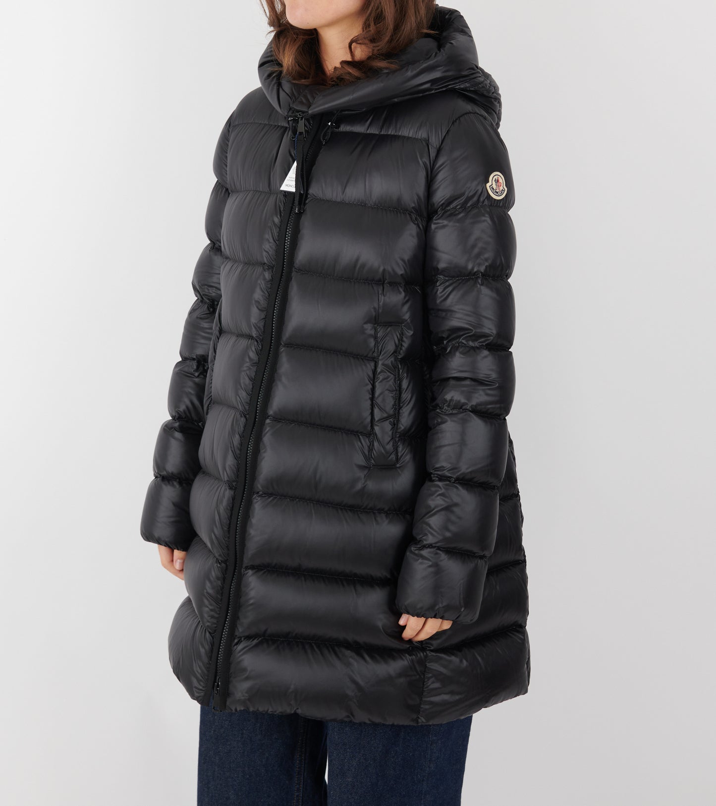 Suyenne Hooded Mid-Length Down Jacket Black
