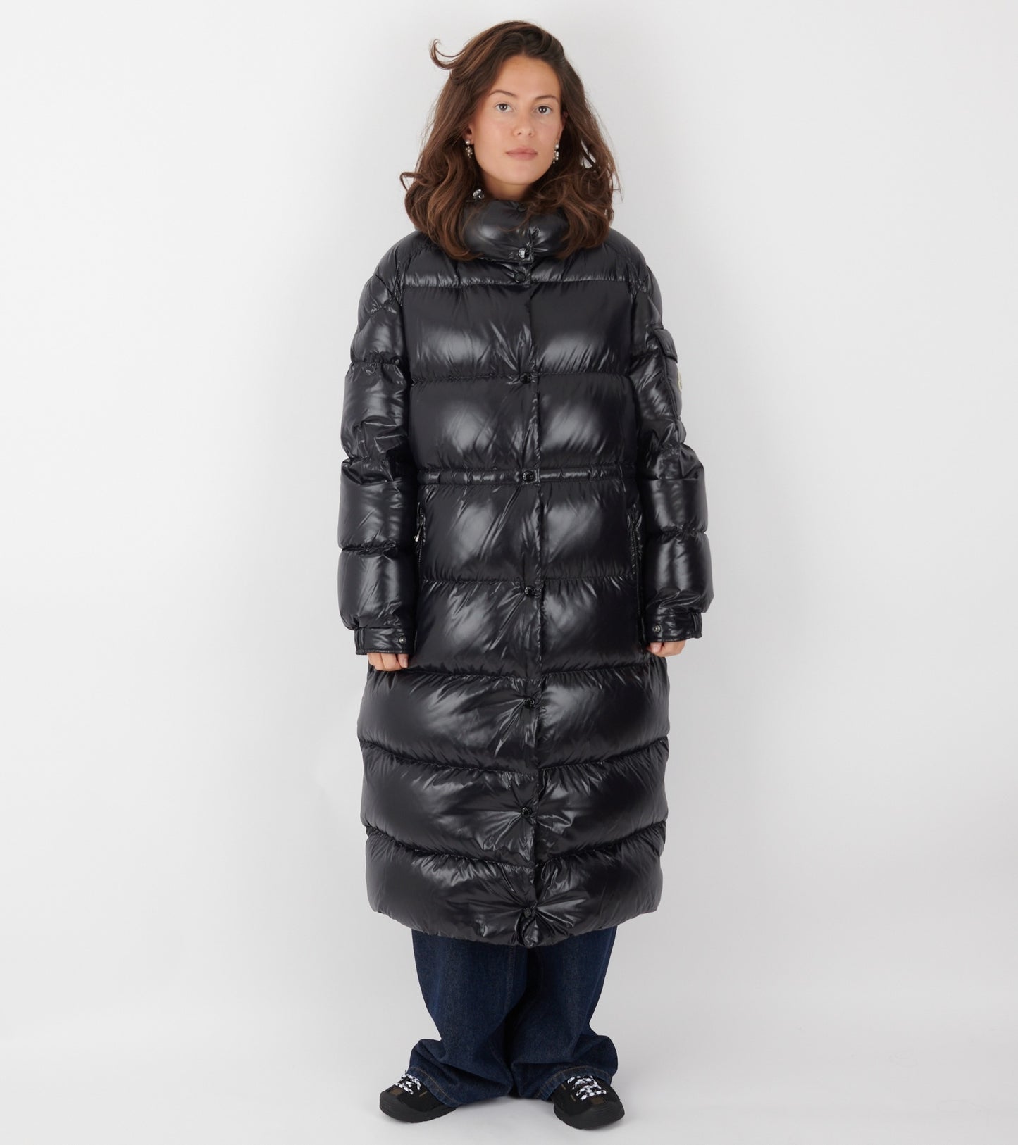 Cavettaz Hooded Long Down Jacket Black