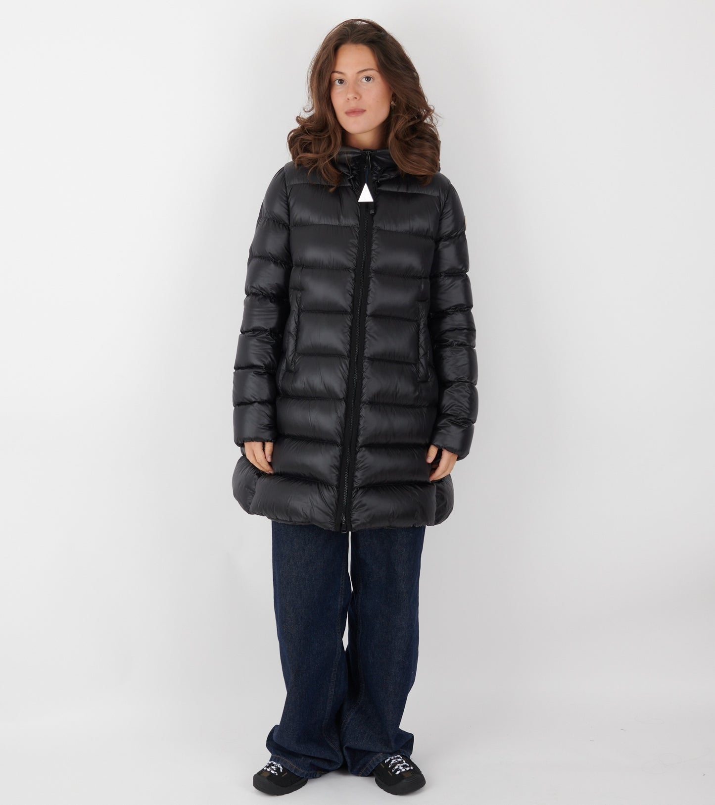 Suyenne Hooded Mid-Length Down Jacket Black