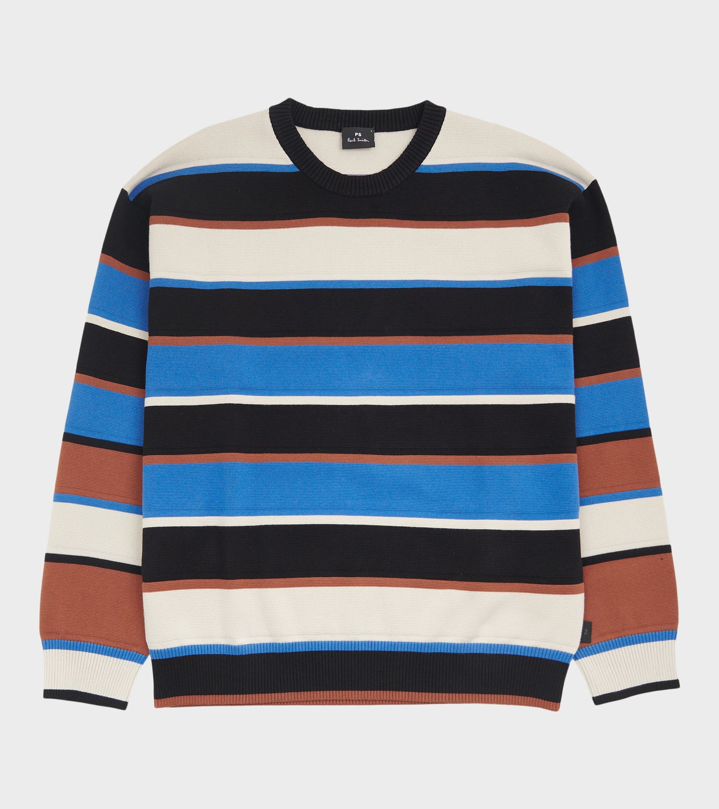 Striped Crewneck Sweater Blue/Brown Mix