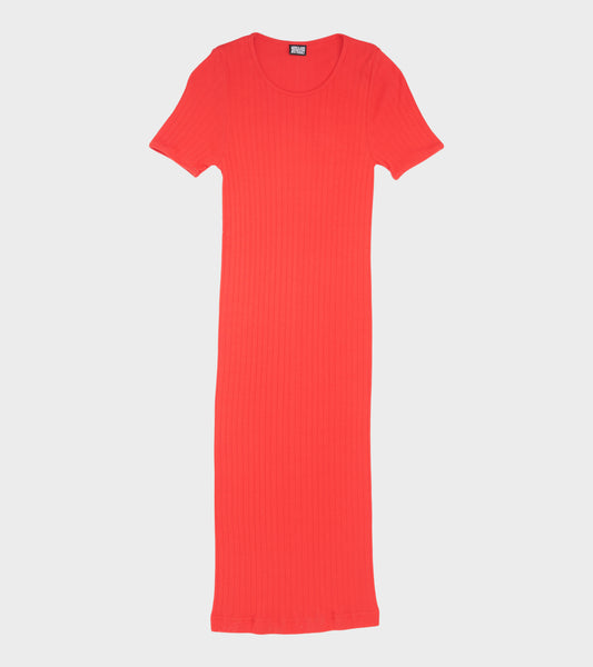 101 Short Sleeve John Rib Dress Red