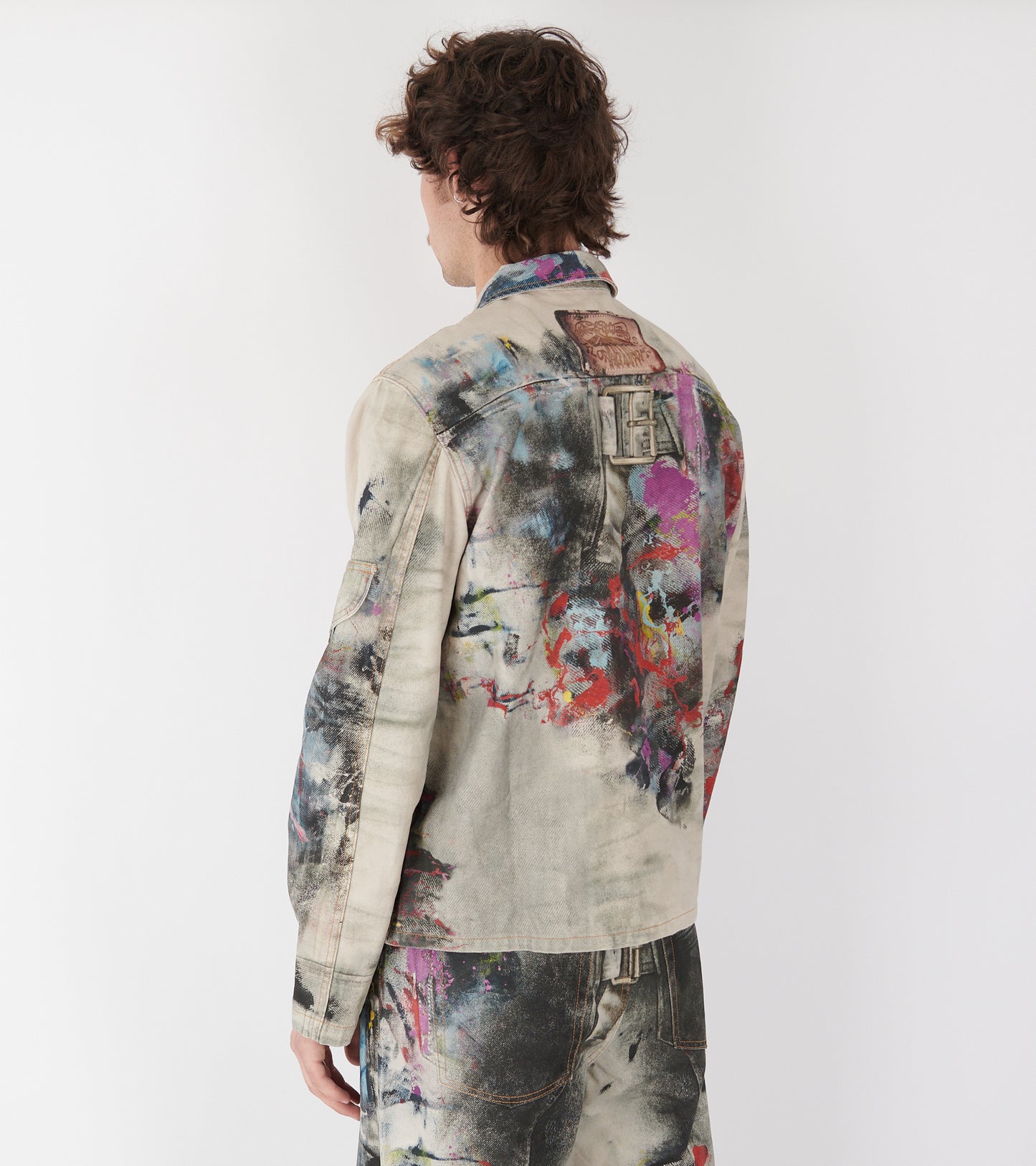 Trompe L'oeil Print Jacket White/Multi