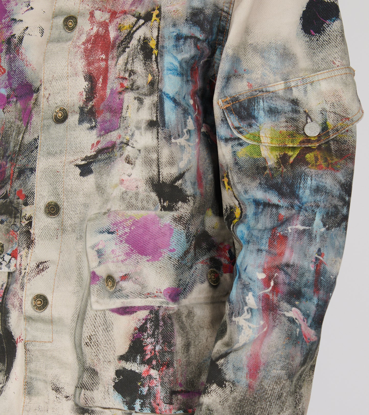 Trompe L'oeil Print Jacket White/Multi