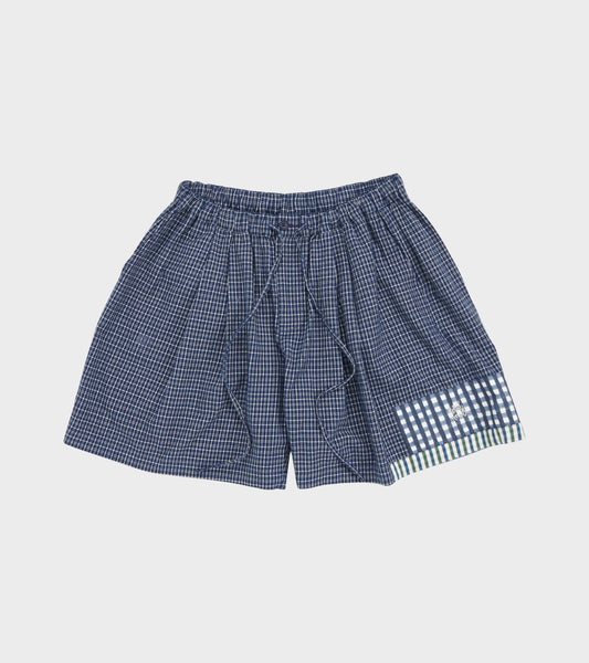 Bridge Shorts Indigo Picnic Handloom