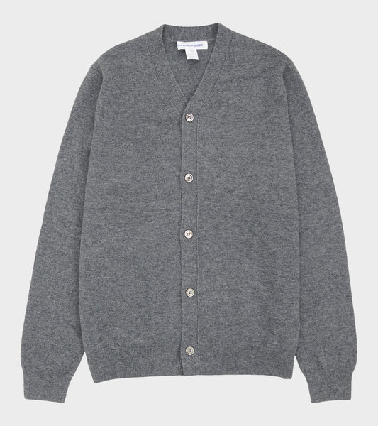 V-neck Lambswool Cardigan Grey