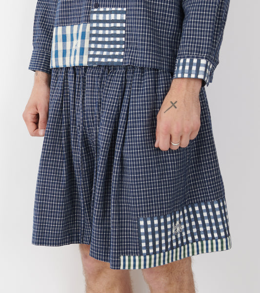 Bridge Shorts Indigo Picnic Handloom