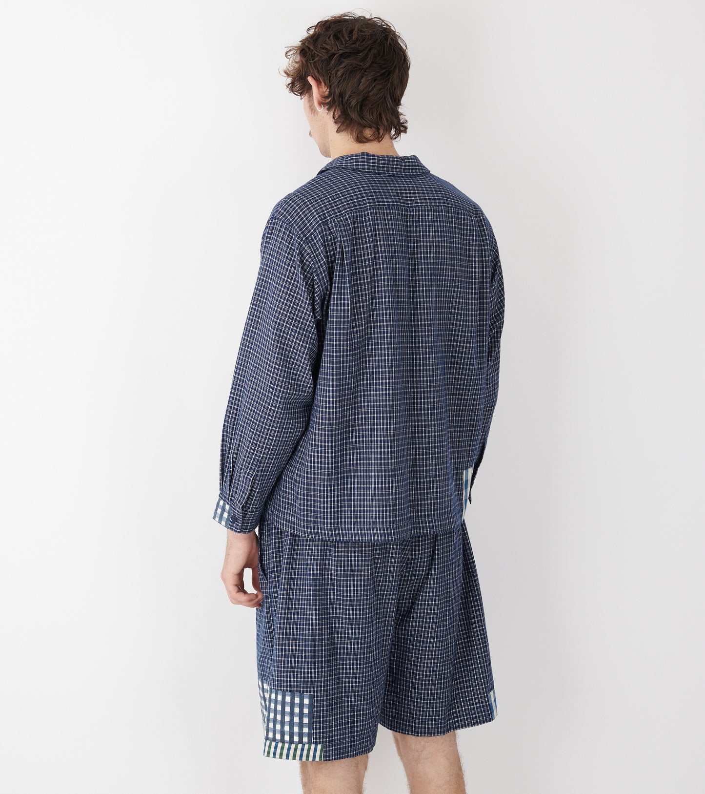 Bridge Shorts Indigo Picnic Handloom