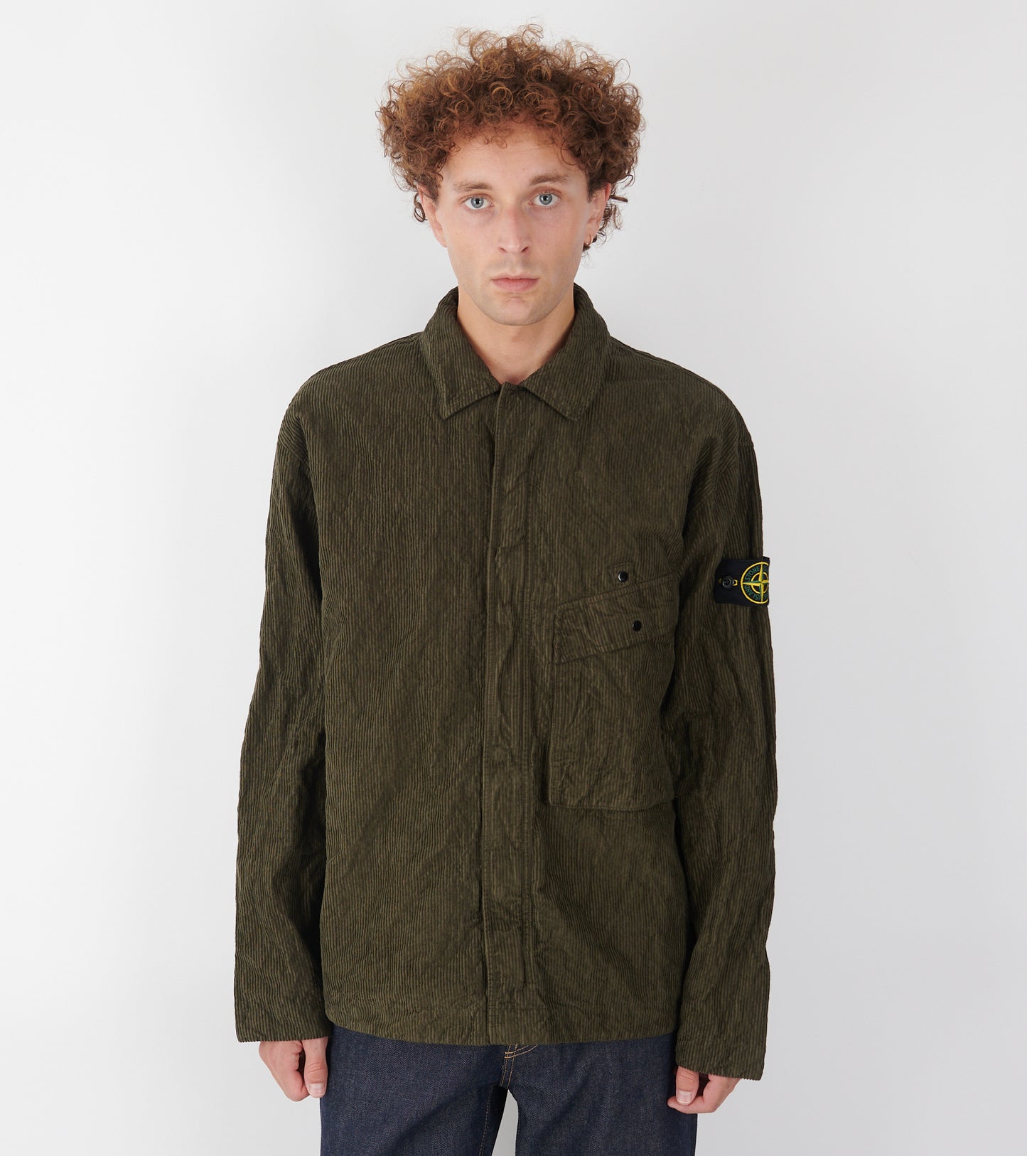 Cotton Corduroy Overshirt Dark Olive