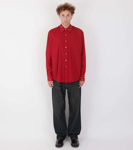 Above Shirt Lipstick Red Super Poplin