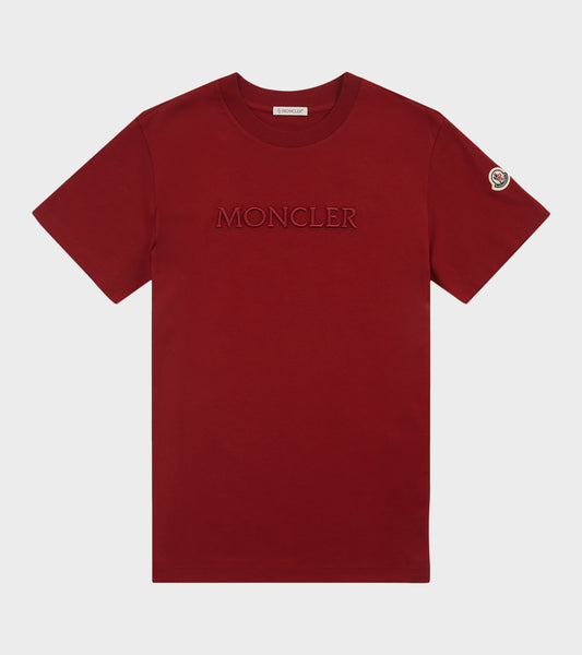 Embroidered Tonal Logo Cotton T-Shirt Red