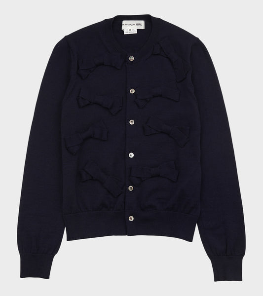 Bow Cardigan Navy