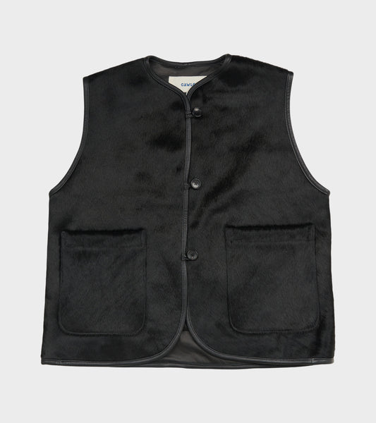 Hair On Leather Hide Ella Vest Black